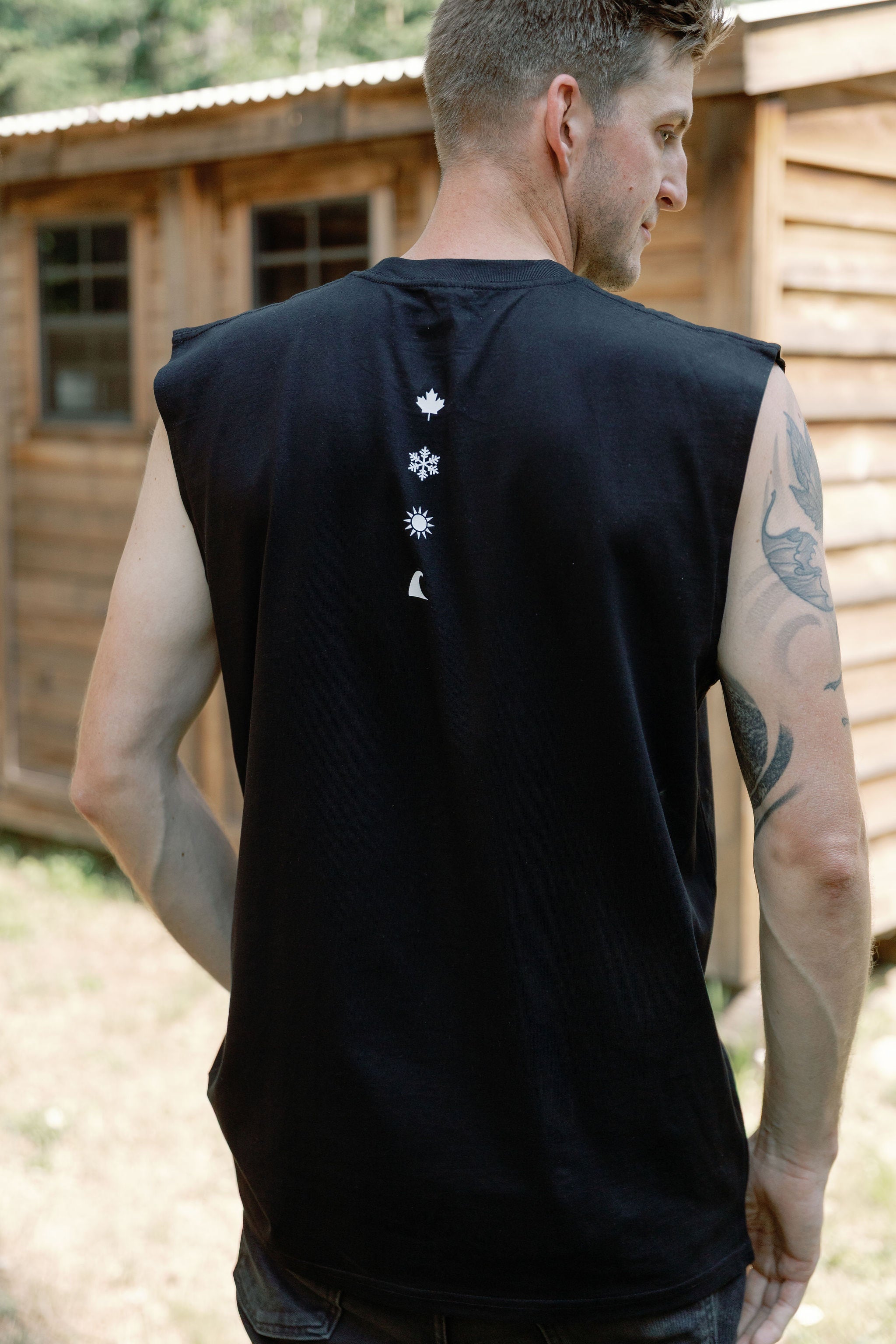Black 4 Icon Relaxed Tank-1