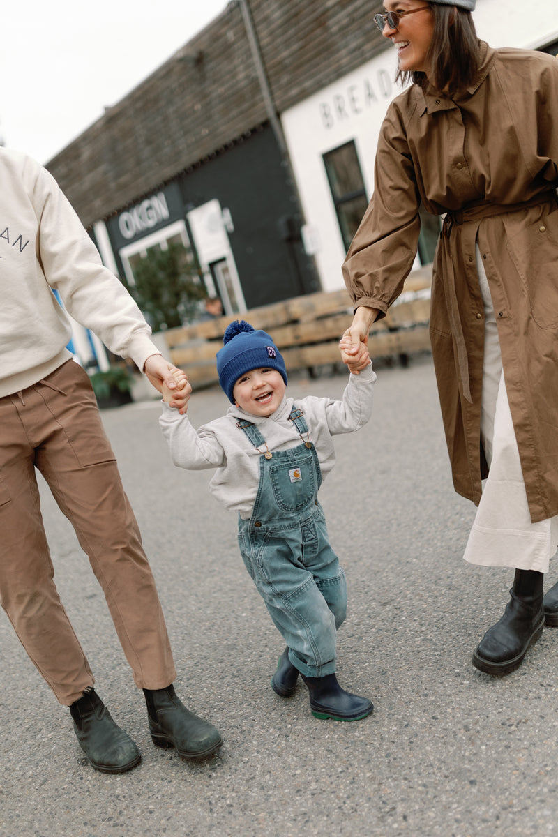 Blue Youth Pom Pom Beanie