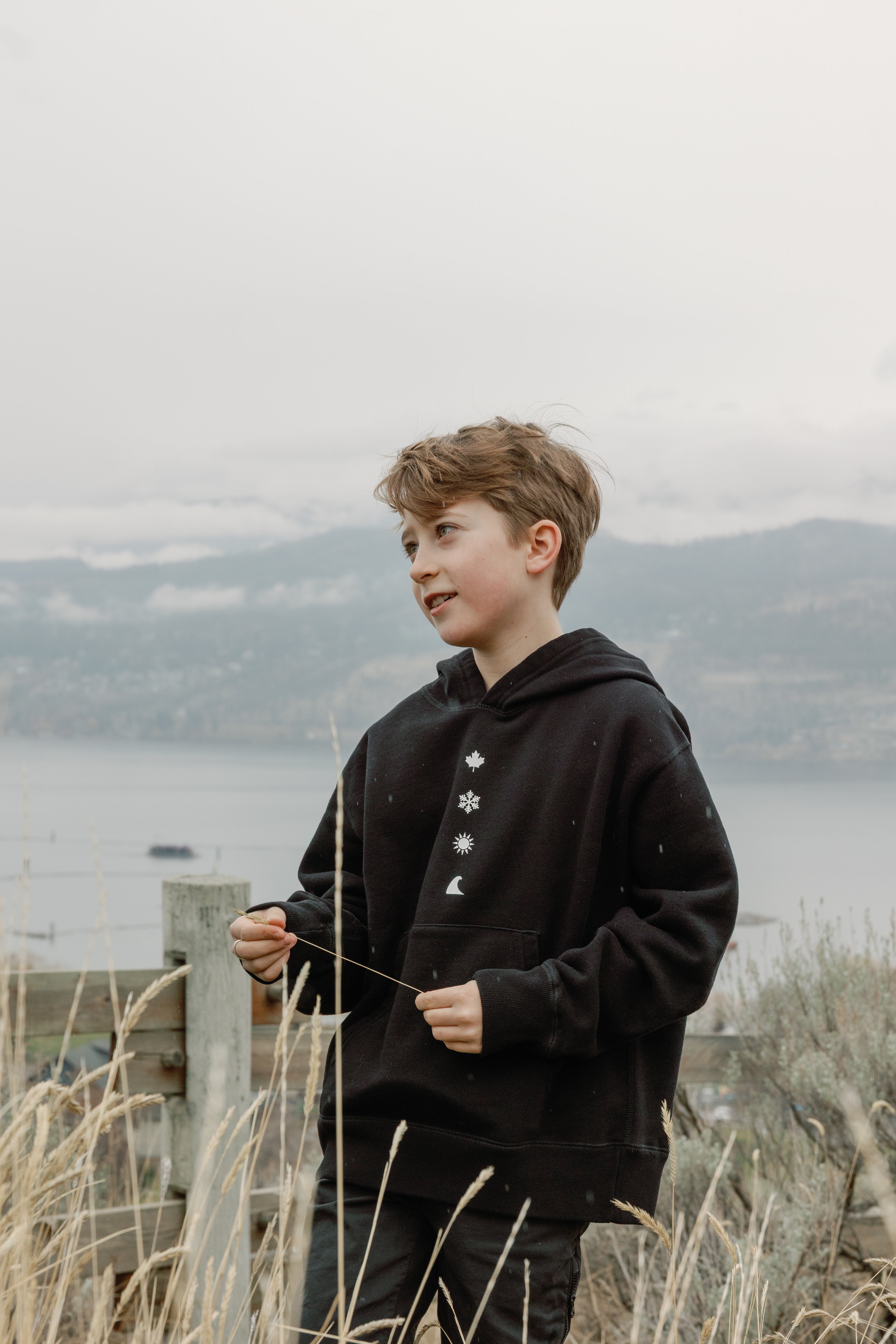 Youth Black Align Hoodie-1