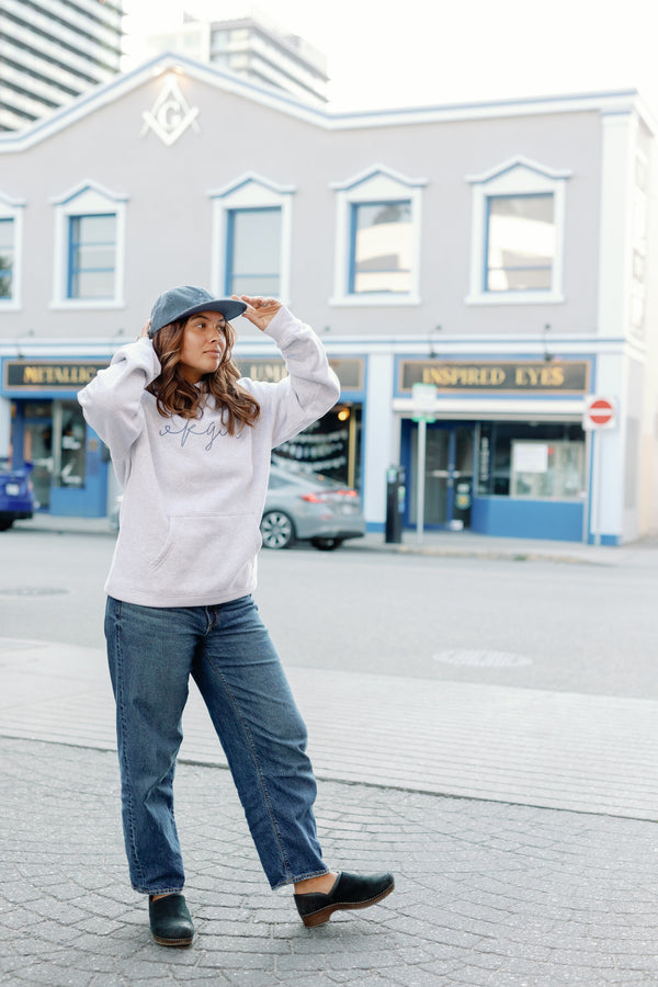 Slate Cursive Cord Cap