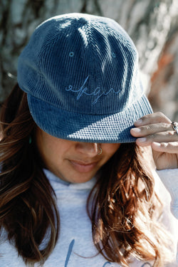 Slate Cursive Cord Cap