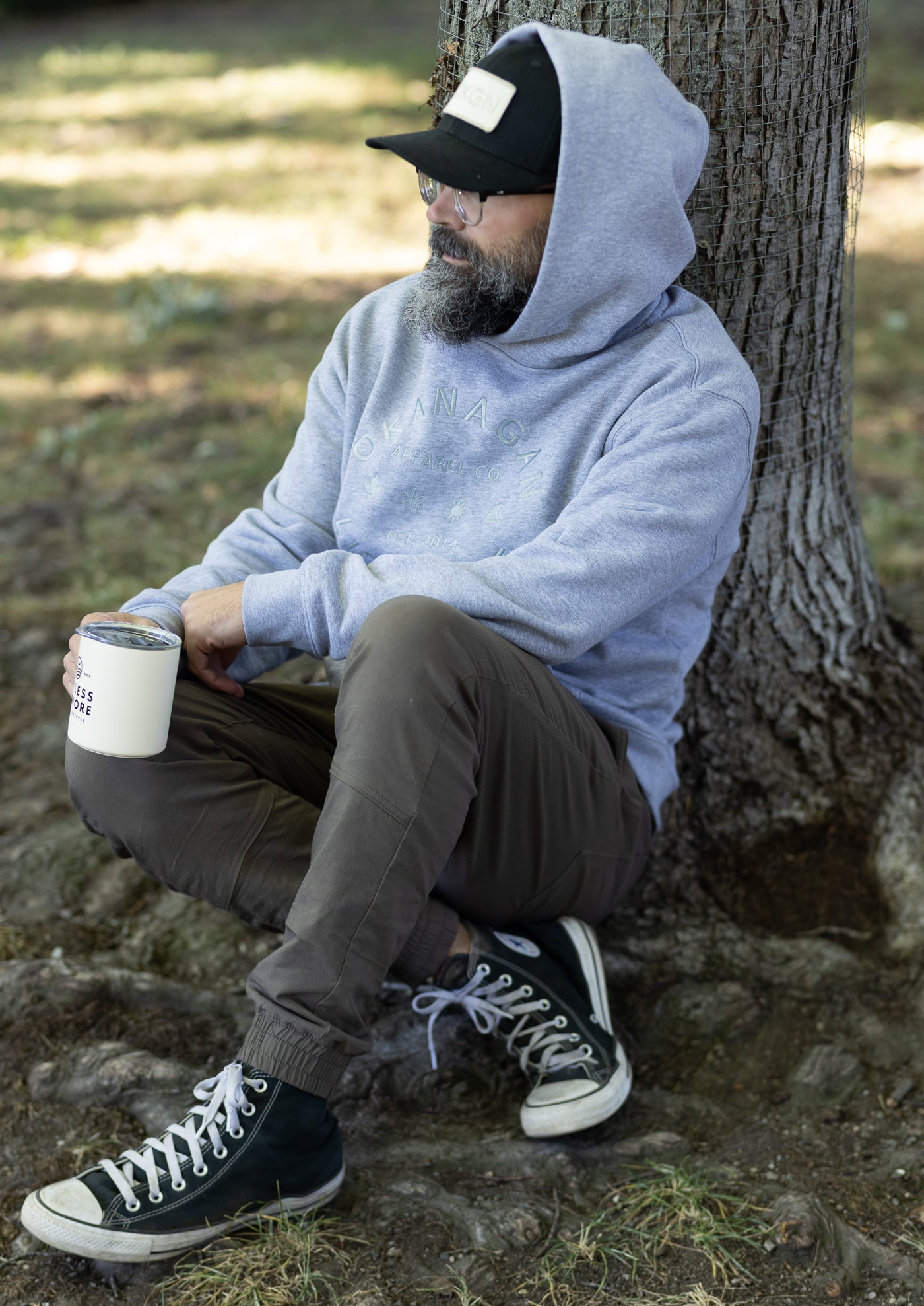 Grey hoodie with blue jeans sales