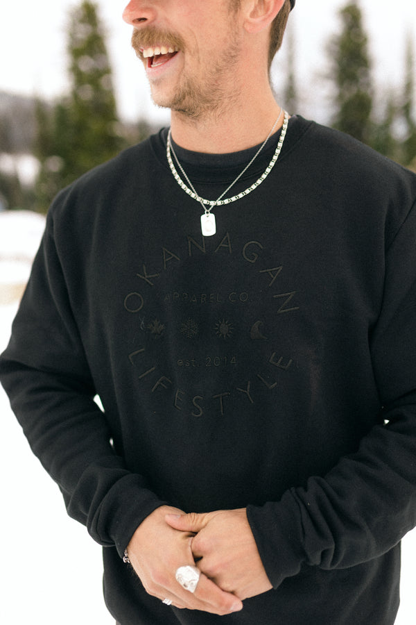 Community Crewneck Black Embroidered