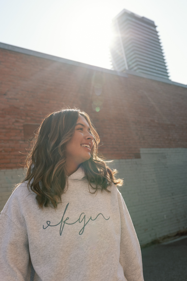 Slate Cursive Hoodie