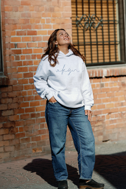 Slate Cursive Hoodie