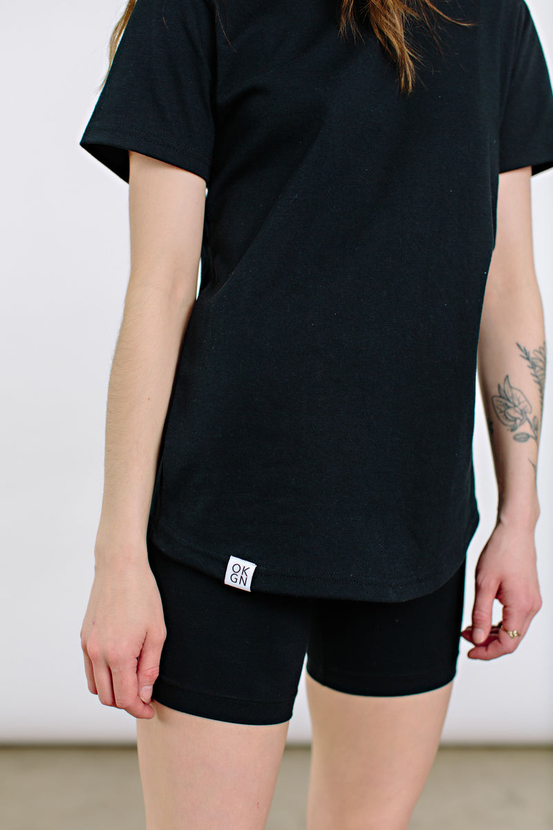 Black OKGN Scoop Bottom Tee