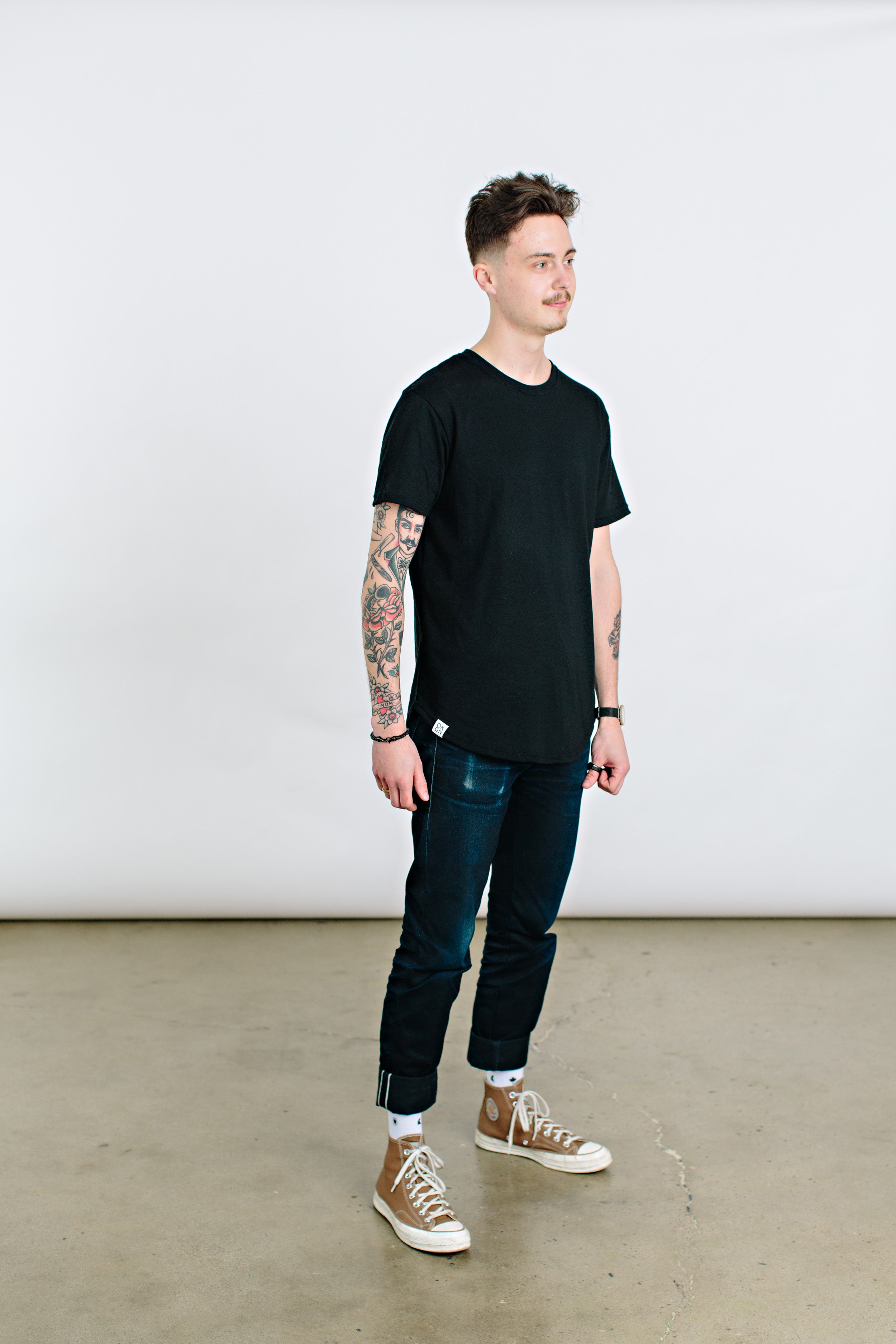 Black OKGN Scoop Bottom Tee-2