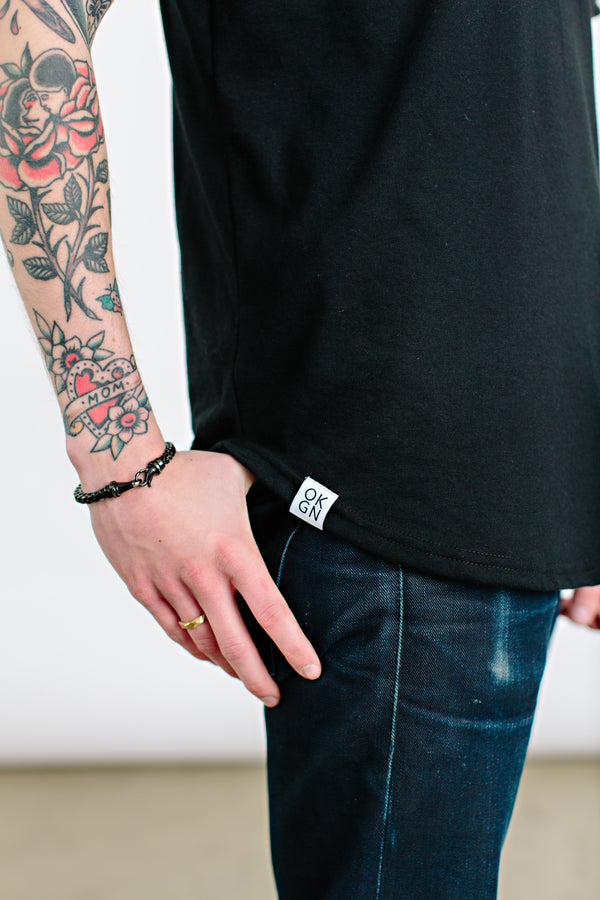 Black OKGN Scoop Bottom Tee