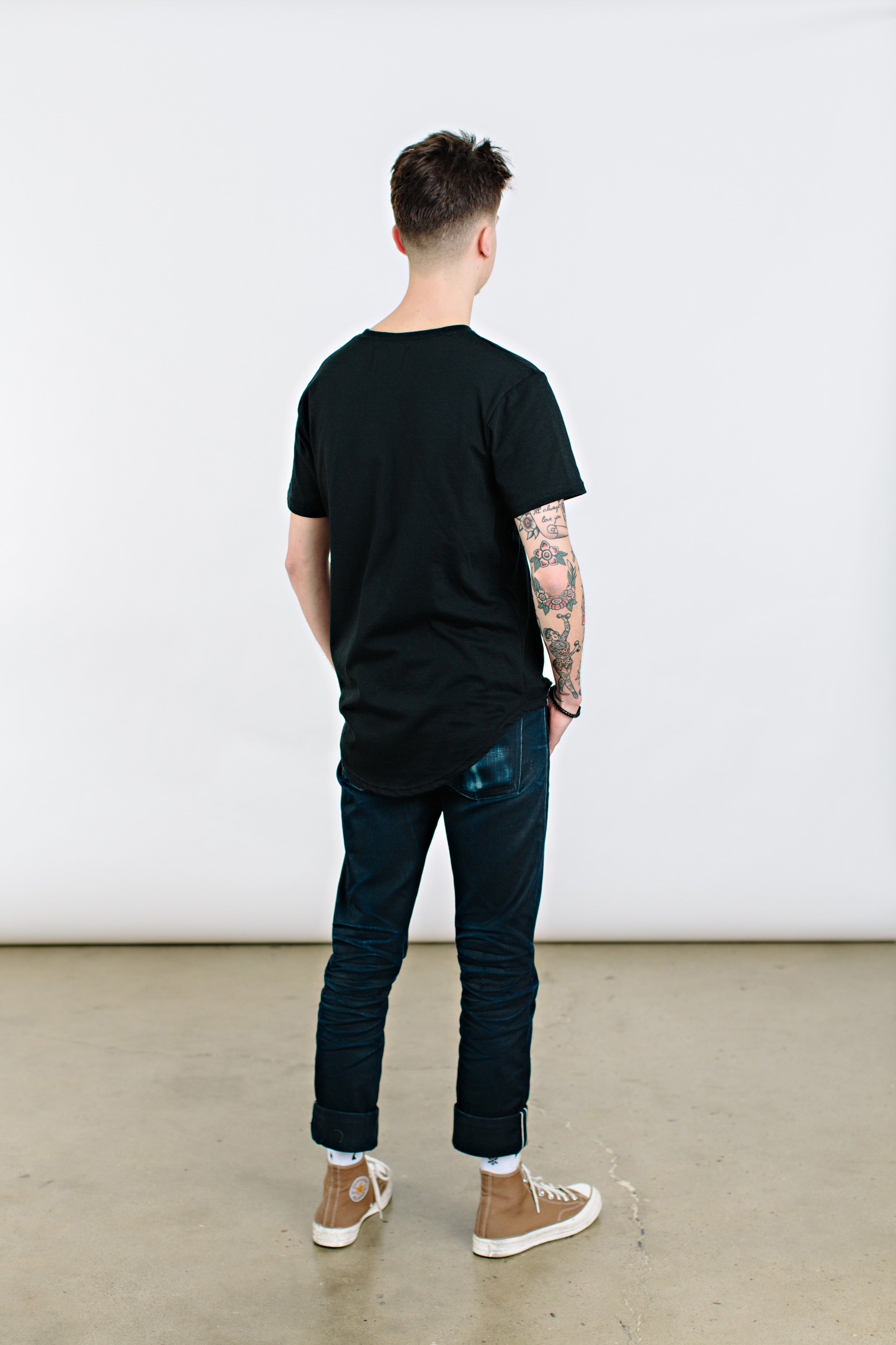 Black OKGN Scoop Bottom Tee-3