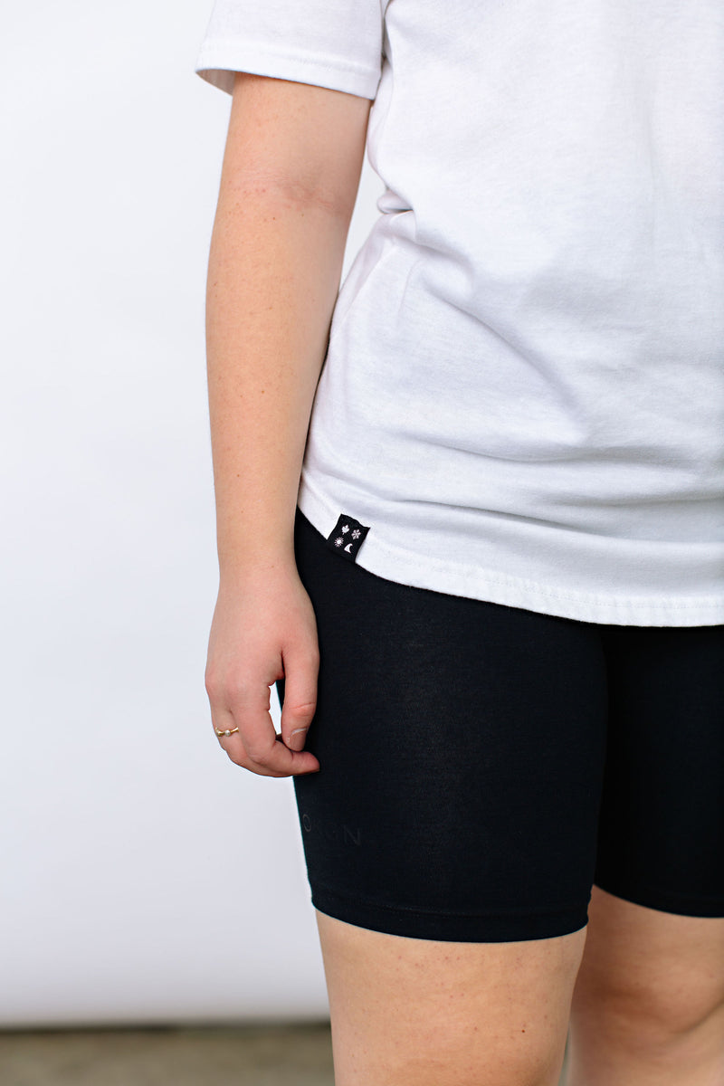 White 4 Icon Scoop Bottom Tee