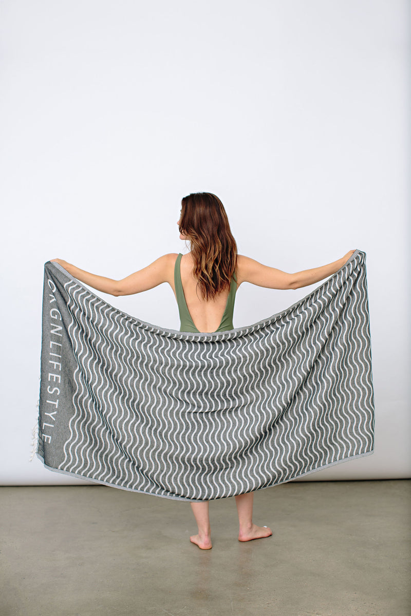 Charcoal Turkish Beach Towel