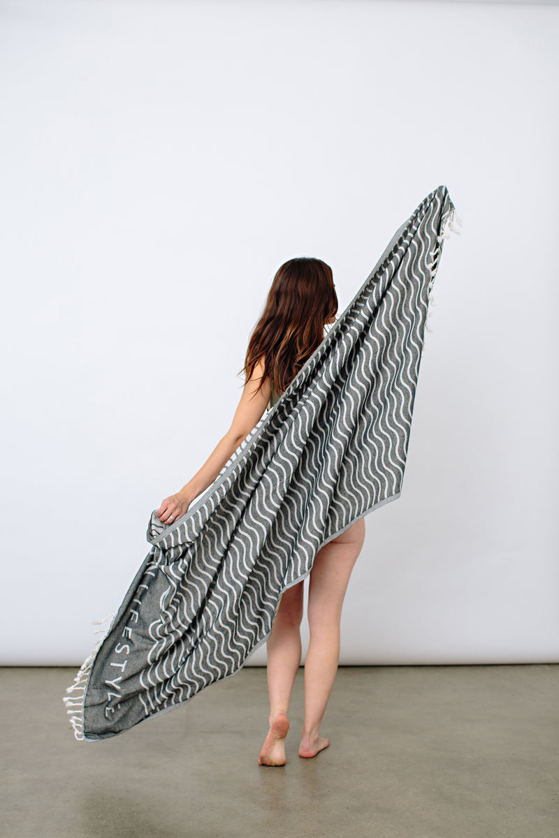 Charcoal Turkish Beach Towel