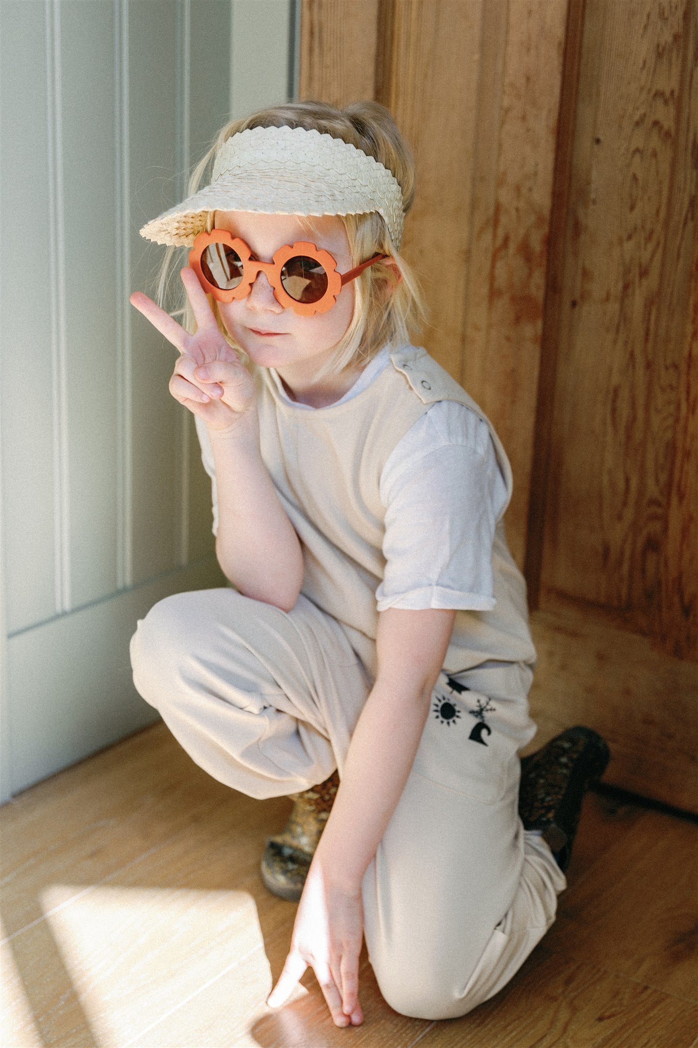 Maville Cream Bamboo Overalls-2